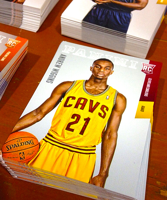 Andrew Wiggins as a Cleveland Cavaliers on the first officially licensed NBA Rookie Cards for the 2014-15 season. Photo: Panini