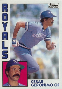 Cesar Geronimo 1984 Topps Kansas City Royals.